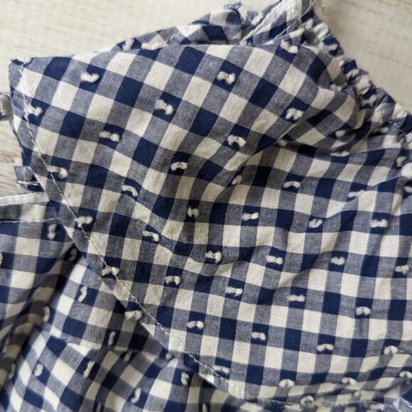 J Crew Blue and White Gingham Flutter Cami Top Sz 8 - Picture 3 of 9